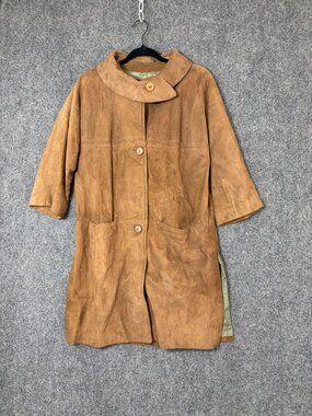 Vintage Charles Talbot 1960s Genuine Suede Leather Car Coat